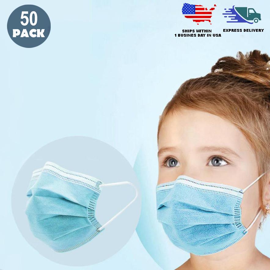Children's 3 Ply Disposable Face Mask (Box of 50) - Free Shipping