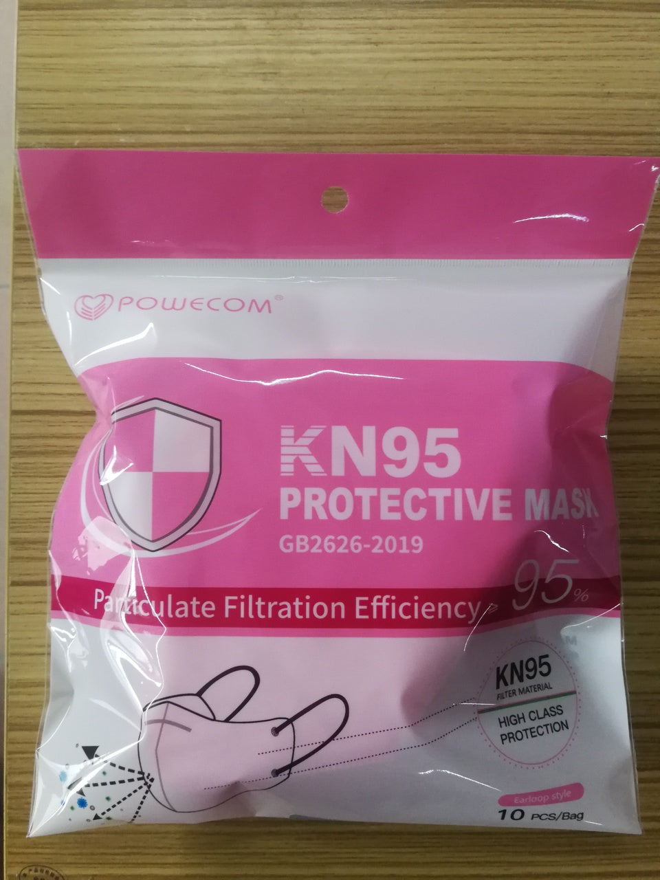 Pink Powecom KN95 Facemask Respirator - FDA Cleared - Multipacks Available
