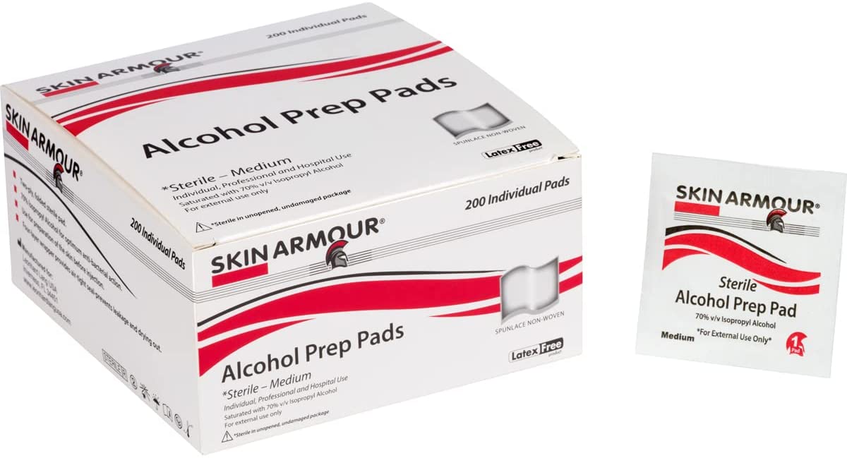 Skin Armour Alcohol Prep Pad Sterile (Large & Medium)